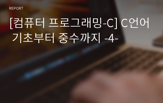 [컴퓨터 프로그래밍-C] C언어 기초부터 중수까지 -4-