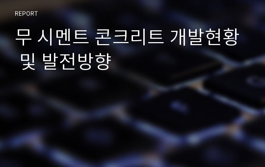 무 시멘트 콘크리트 개발현황 및 발전방향