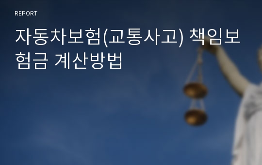 자동차보험(교통사고) 책임보험금 계산방법