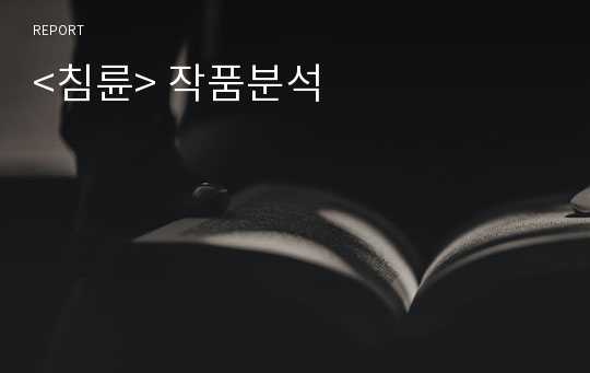 &lt;침륜&gt; 작품분석