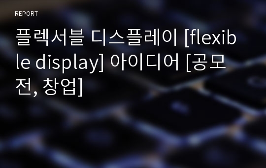 플렉서블 디스플레이 [flexible display] 아이디어 [공모전, 창업]