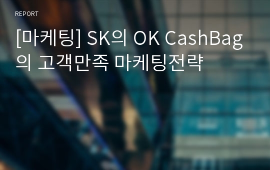 [마케팅] SK의 OK CashBag의 고객만족 마케팅전략