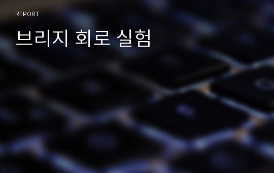 브리지 회로 실험