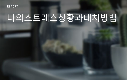 나의스트레스상황과대처방법