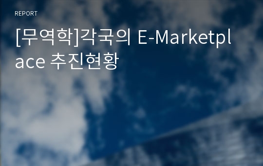 [무역학]각국의 E-Marketplace 추진현황