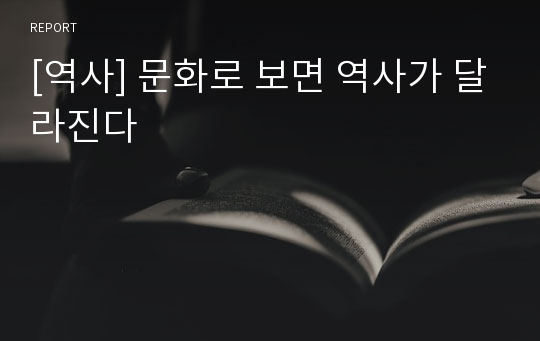 [역사] 문화로 보면 역사가 달라진다