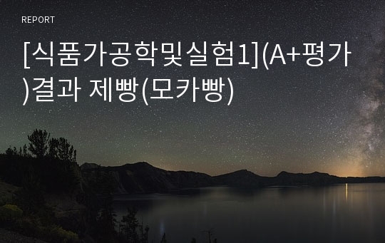 [식품가공학및실험1](A+평가)결과 제빵(모카빵)