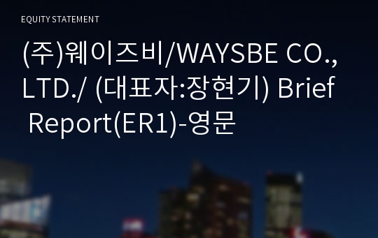 (주)웨이즈비 Brief Report(ER1)-영문