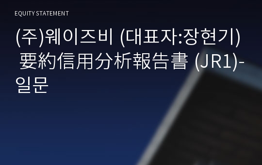 (주)웨이즈비 要約信用分析報告書(JR1)-일문