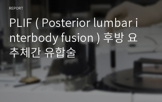PLIF ( Posterior lumbar interbody fusion ) 후방 요추체간 유합술