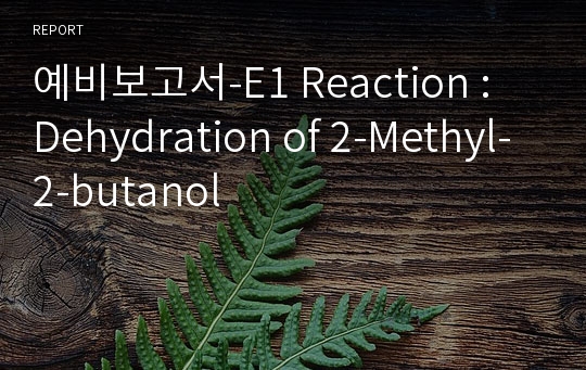 예비보고서-E1 Reaction : Dehydration of 2-Methyl-2-butanol