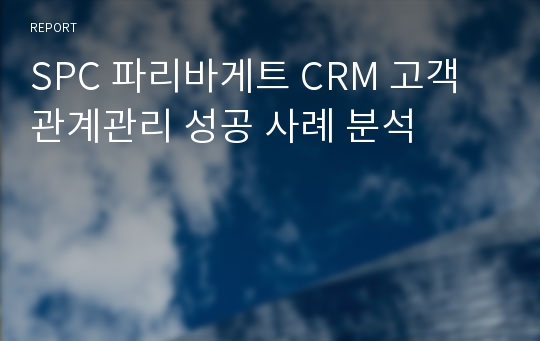 SPC 파리바게트 CRM 고객관계관리 성공 사례 분석