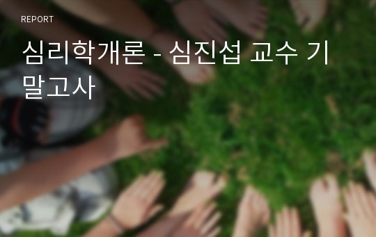 심리학개론 - 심진섭 교수 기말고사