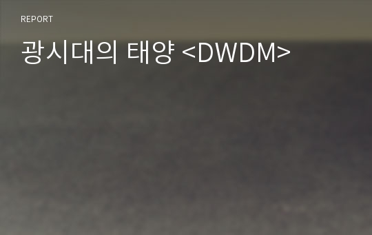 광시대의 태양 &lt;DWDM&gt;