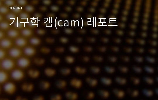 기구학 캠(cam) 레포트