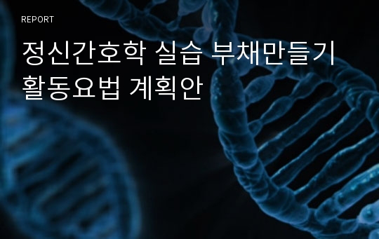 정신간호학 실습 부채만들기 활동요법 계획안