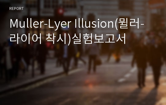 Muller-Lyer Illusion(뮐러-라이어 착시)실험보고서