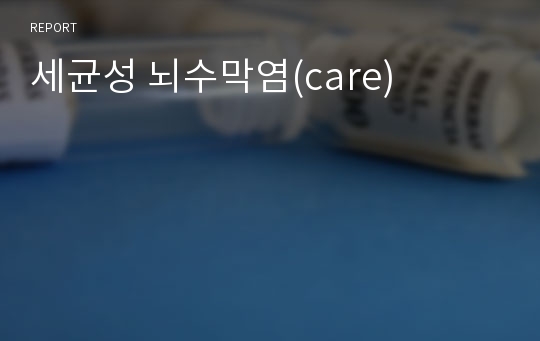 세균성 뇌수막염(care)