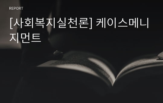 [사회복지실천론] 케이스메니지먼트