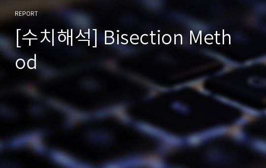 [수치해석] Bisection Method