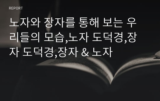 노자와 장자를 통해 보는 우리들의 모습,노자 도덕경,장자 도덕경,장자 &amp; 노자