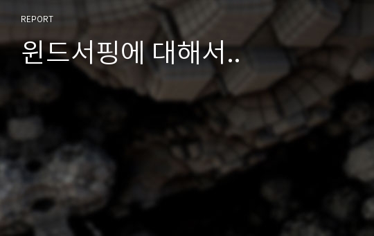 윈드서핑에 대해서..