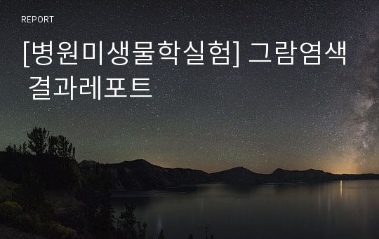 [병원미생물학실험] 그람염색 결과레포트