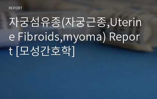 자궁섬유종(자궁근종,Uterine Fibroids,myoma) Report [모성간호학]