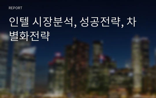 인텔 시장분석, 성공전략, 차별화전략