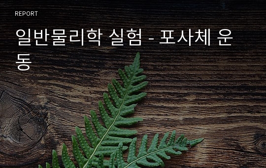 일반물리학 실험 - 포사체 운동