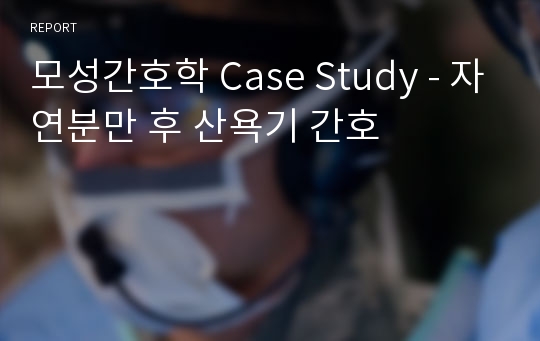 모성간호학 Case Study - 자연분만 후 산욕기 간호