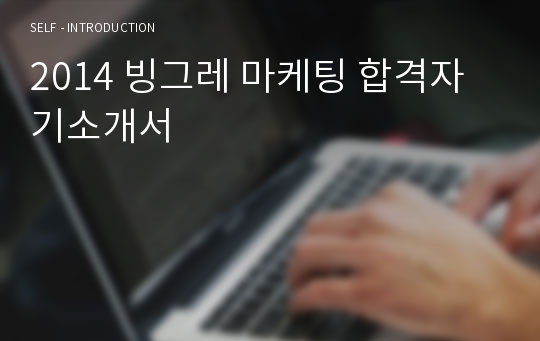 2014 빙그레 마케팅 합격자기소개서