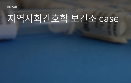 지역사회간호학 보건소 case