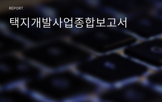 택지개발사업종합보고서