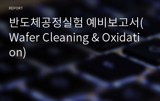 반도체공정실험 예비보고서(Wafer Cleaning &amp; Oxidation)