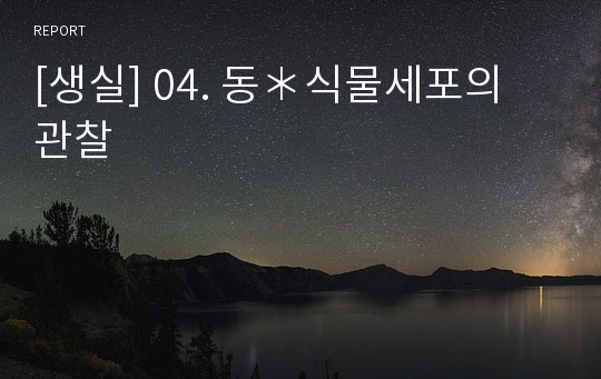 [생실] 04. 동＊식물세포의 관찰