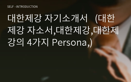 대한제강 자기소개서   (대한제강 자소서,대한제강,대한제강의 4가지 Persona,)