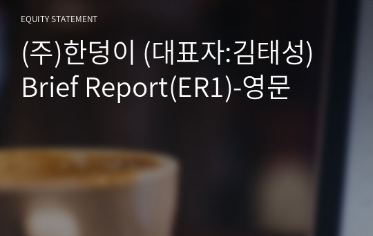 (주)한덩이 Brief Report(ER1)-영문