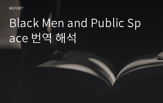 Black Men and Public Space 번역 해석
