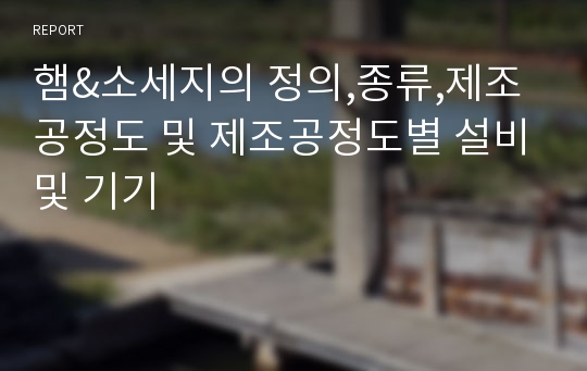 햄&amp;소세지의 정의,종류,제조공정도 및 제조공정도별 설비및 기기