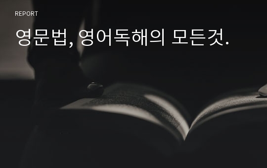 영문법, 영어독해의 모든것.