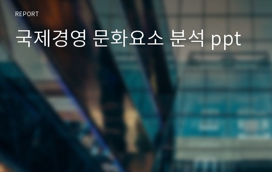 국제경영 문화요소 분석 ppt