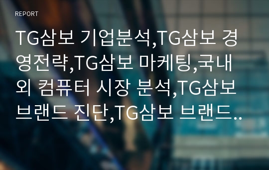 TG삼보 기업분석,TG삼보 경영전략,TG삼보 마케팅,국내외 컴퓨터 시장 분석,TG삼보 브랜드 진단,TG삼보 브랜드 분석