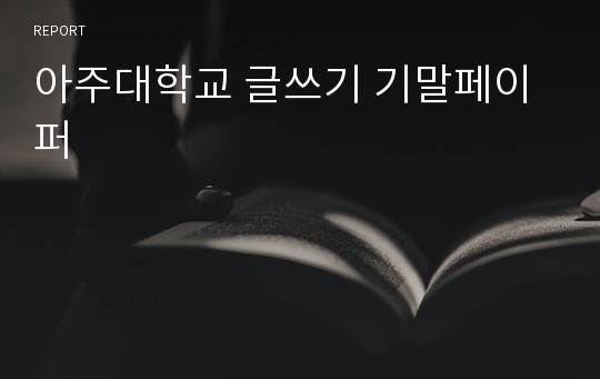 아주대학교 글쓰기 기말페이퍼