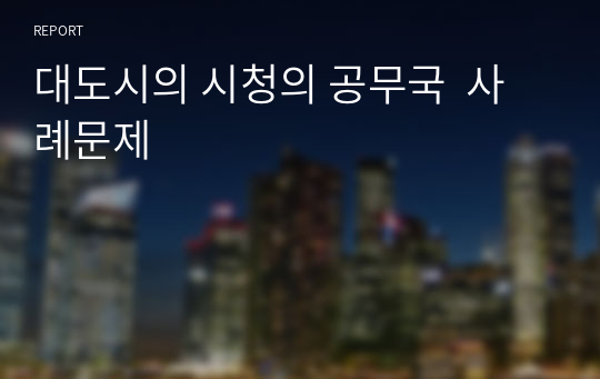 대도시의 시청의 공무국  사례문제