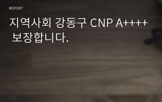 지역사회 강동구 CNP A++++ 보장합니다.