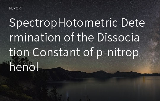 SpectropHotometric Determination of the Dissociation Constant of p-nitrophenol