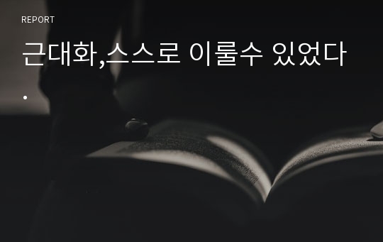 근대화,스스로 이룰수 있었다.