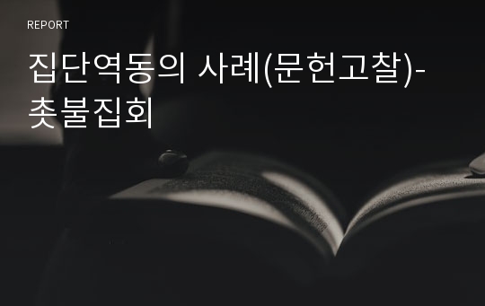 집단역동의 사례(문헌고찰)-촛불집회