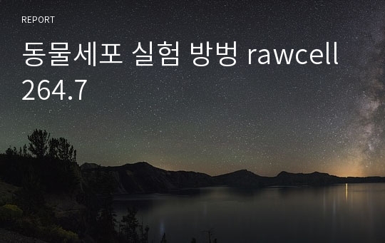 동물세포 실험 방벙 rawcell 264.7